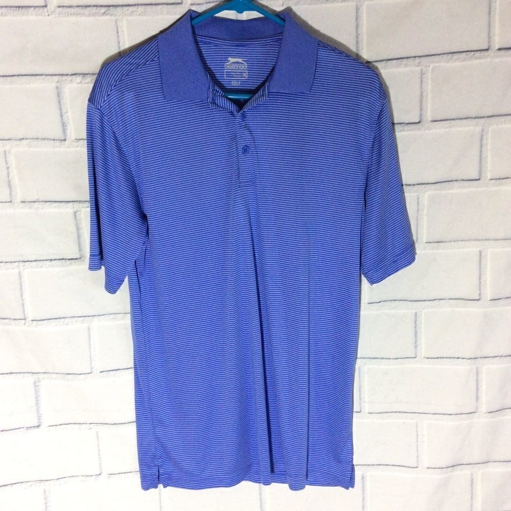 Slazenger Golf Polo Golf Shirt Blue stripe Size M